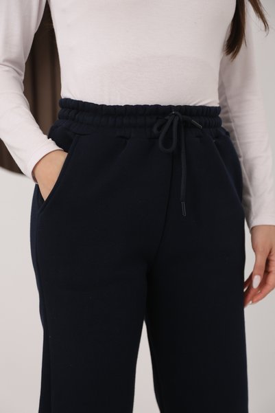 silarose Women's 3-Thread Cotton Sweatpants with Elastic Cuffs and Lace-Up Waist, Soft Textured