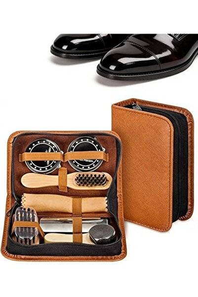 Yelajoy 8-Piece Shoe Shine Kit, Travel Shoe Care Set with PU Leather Elegant ...