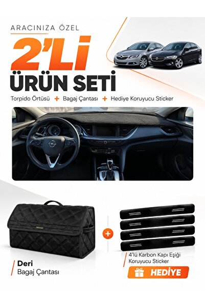e-biz Opel Insignia (2017-2026) Compatible Glove Box Cover + Leather Trunk Ba...