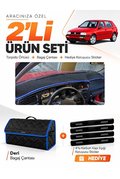 e-biz Volkswagen Golf 3 (1991-1997) Compatible Glove Box Cover + Leather Trun...