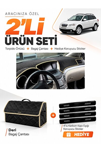 e-biz Subaru Tribeca (2005-2014) Compatible Glove Box Cover + Leather Trunk B...