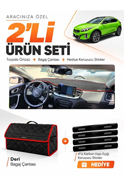 e-biz Kia X-Ceed (2020-2025) Compatible Torpedo Cover + Leather Luggage Bag +...