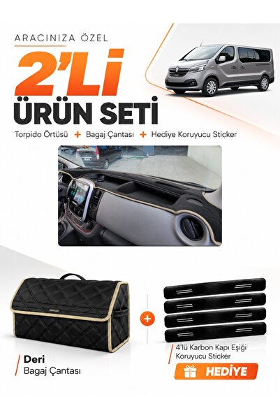 e-biz Renault Trafic Coverless (2015-2022) Compatible Glove Box Cover + Leath...