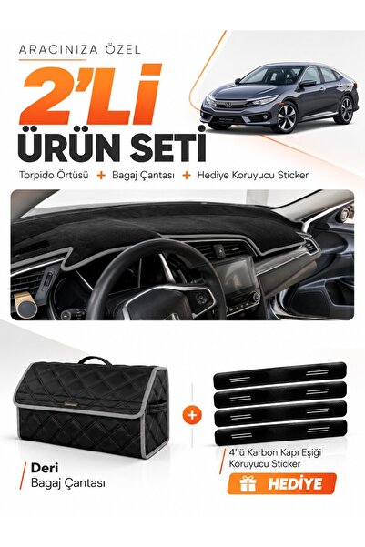 e-biz Honda Civic Fc5 (2015-2022) Compatible Dashboard Cover + Leather Trunk ...