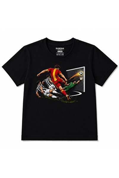 Rabona Fashion Tricou pentru copii cu design de acțiune de fotbal în fața poșei