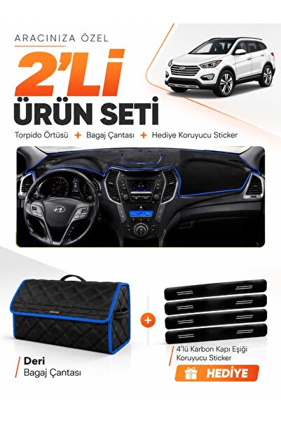 e-biz Hyundai Santa Fe (2012-2017) Compatible Torpedo Cover + Leather Trunk B...