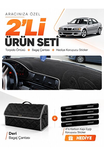 e-biz Bmw E46 (1997-2006) Compatible Dashboard Cover + Leather Trunk Bag + St...