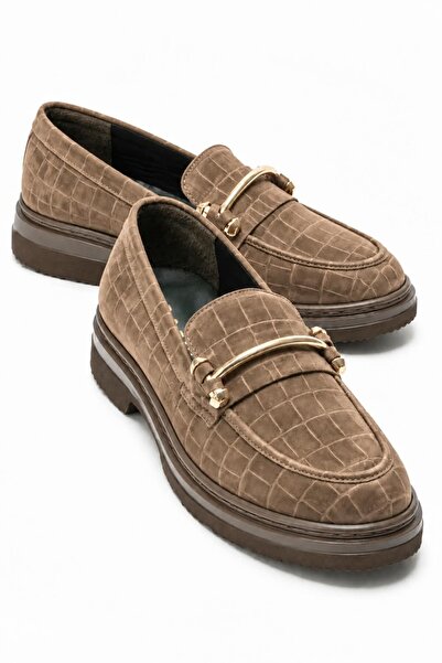 babiva Genuine Leather Suede Accessory Detailed Crocodile Pattern Orthopedic ...