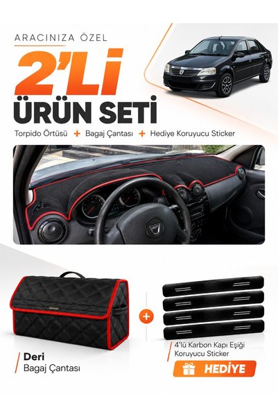 e-biz Dashboard Cover + Leather Luggage Bag + Sticker Set Daci̇a Logan (2009-...
