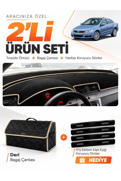 e-biz Volkswagen Passat Cc (2008-2012) Compatible Dashboard Cover + Leather T...
