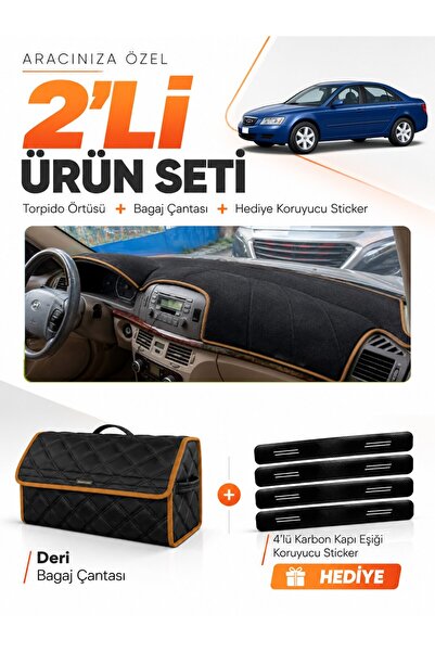 e-biz Hyundai Sonata (2004-2007) Compatible Torpedo Cover + Leather Luggage B...