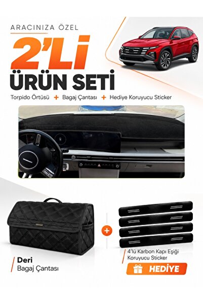 e-biz Hyundai Tucson (2024+ Later) Compatible Torpedo Cover + Leather Trunk B...