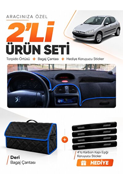 e-biz Peugeot 206 Large Screen (1998-2009) Compatible Glove Box Cover + Leath...