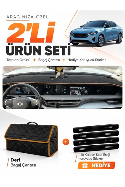 e-biz Togg T10F (2025 and Later) Compatible Torpedo Cover + Leather Luggage B...