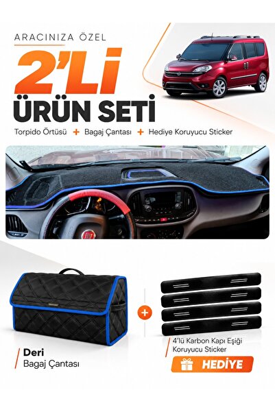 e-biz Fiat Doblo (2015-2023) Compatible Dashboard Cover + Leather Trunk Bag +...