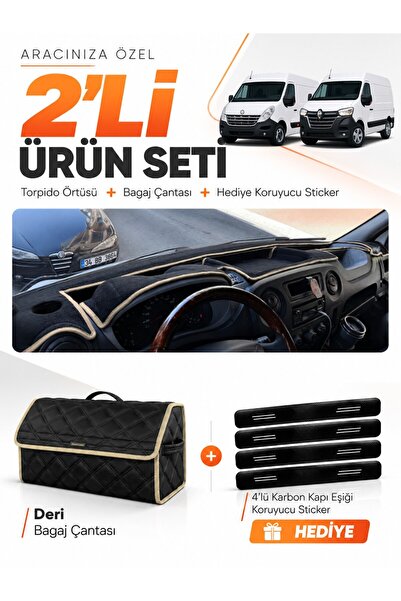e-biz Renault Master (2011-2021) Compatible Dashboard Cover + Leather Luggage...