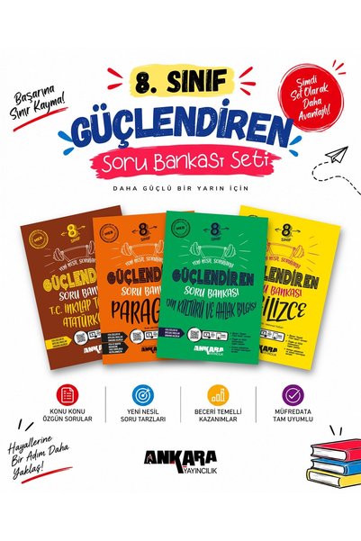 Ankara Yayıncılık 2026-2027 8. Sınıf İnkılap-Paragraf-Din-İngilizce %100 MEB ...