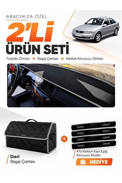 e-biz Opel Vectra B (1995-2001) Compatible Dashboard Cover + Leather Trunk Ba...