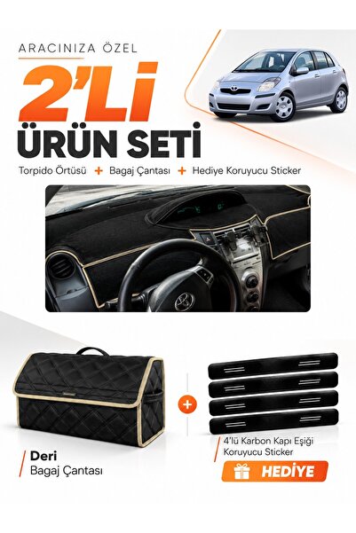 e-biz Toyota Yaris (2005-2013) Compatible Dashboard Cover + Leather Trunk Bag...