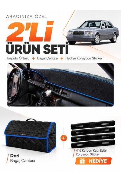 e-biz Mercedes W124 (1984-1995) Compatible Dashboard Cover + Leather Trunk Ba...
