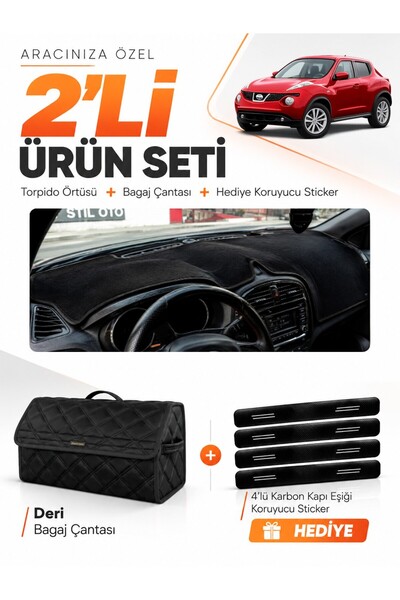 e-biz Nissan Juke (2010-2019) Compatible Glove Box Cover + Leather Trunk Bag ...