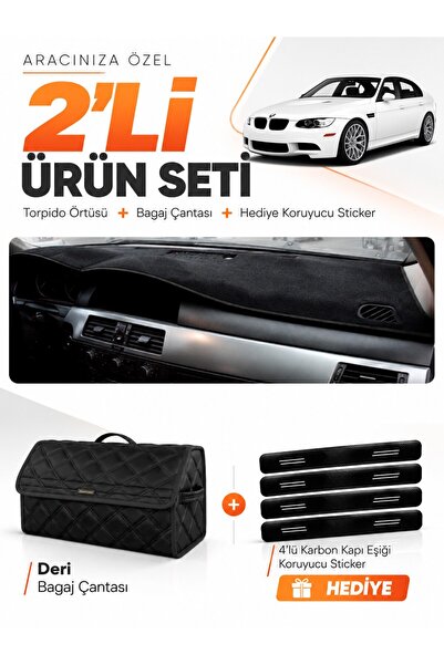 e-biz Bmw E90 (2005-2013) Compatible Dashboard Cover + Leather Trunk Bag + St...