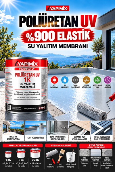 YAPIMİX POLYMIX UV – Poliüretan Esaslı UV Dayanımlı Tek Bileşenli Sürme Esasl...