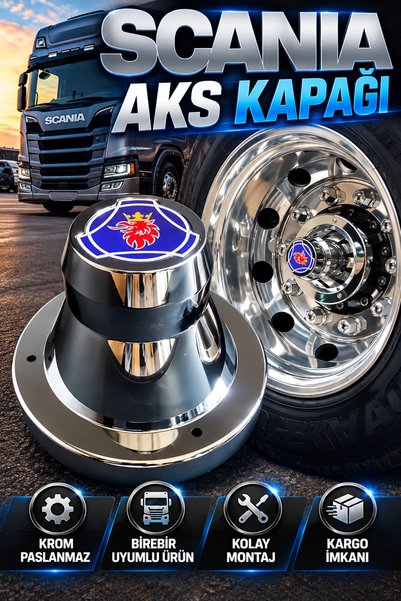 SCANIA UYUMLU KROM KAPLAMA AKS KAPAĞI 2 ADET