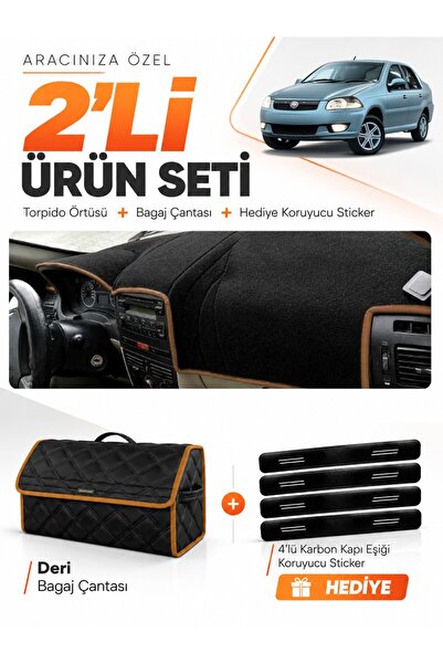 e-biz Fiat Si̇ena (2005-2012) Compatible Dashboard Cover + Leather Trunk Bag ...