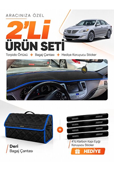 e-biz Hyundai Genesis (2008-2014) Compatible Glove Box Cover + Leather Trunk ...
