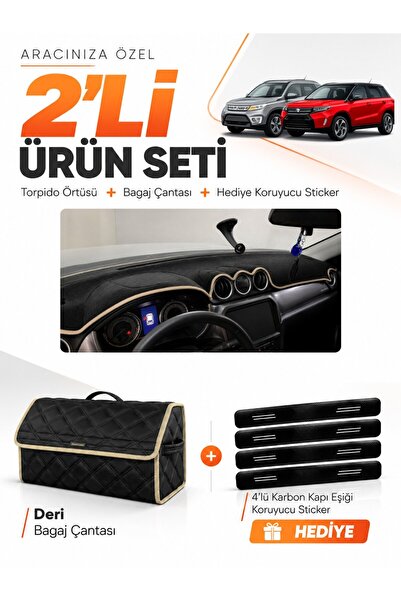 e-biz Suzuki Grand Vitara (2013-2025) Compatible Dashboard Cover + Leather Tr...