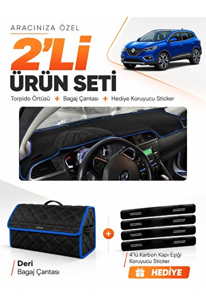 e-biz Renault Kadjar (2015-2022) Compatible Dashboard Cover + Leather Trunk B...