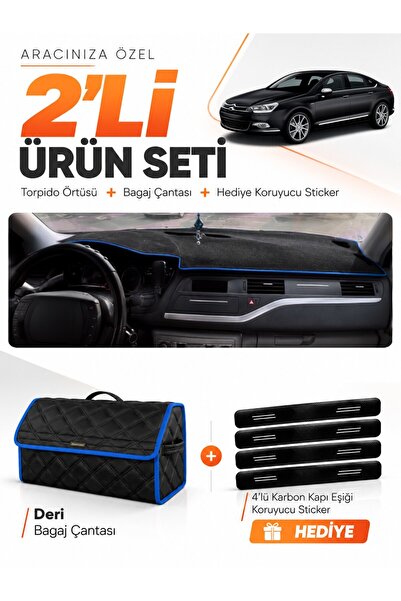 e-biz Citroen C5 (2008-2015) Compatible Dashboard Cover + Leather Trunk Bag +...