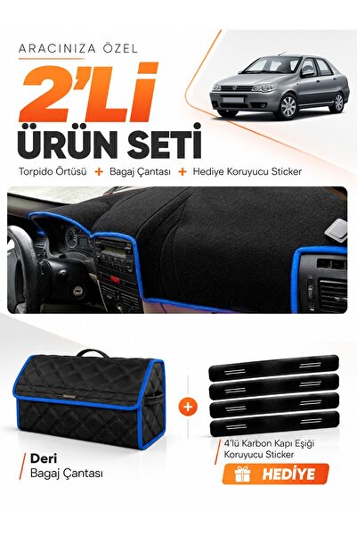 e-biz Fiat Albea (2005-2012) Compatible Dashboard Cover + Leather Trunk Bag +...