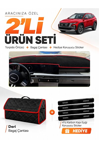 e-biz Hyundai Tucson (2024+ Later) Compatible Torpedo Cover + Leather Trunk B...