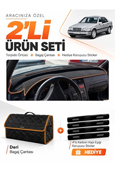 e-biz Mercedes W202 C-Class (1993-2000) Compatible Glove Box Cover + Leather ...