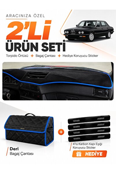 e-biz Bmw E28 (1981-1988) Compatible Glove Box Cover + Leather Trunk Bag + St...