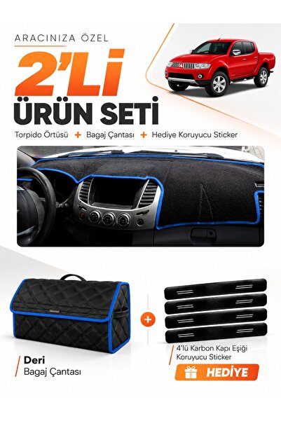 e-biz Mitsubishi L200 (2005-2015) Compatible Glove Box Cover + Leather Luggag...
