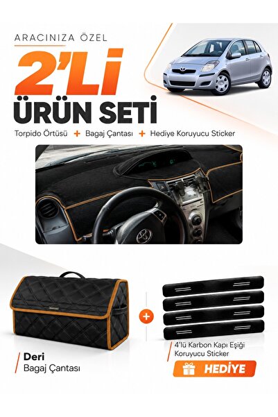 e-biz Toyota Yaris (2005-2013) Compatible Dashboard Cover + Leather Trunk Bag...