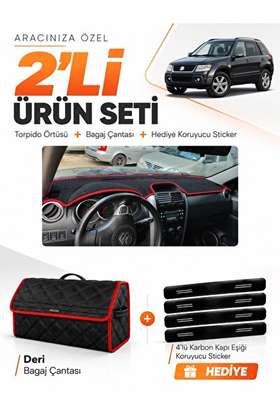 e-biz Suzuki Grand Vitara (2006-2012) Compatible Dashboard Cover + Leather Tr...