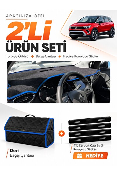 e-biz Opel Crossland (2020-2024) Compatible Dashboard Cover + Leather Trunk B...