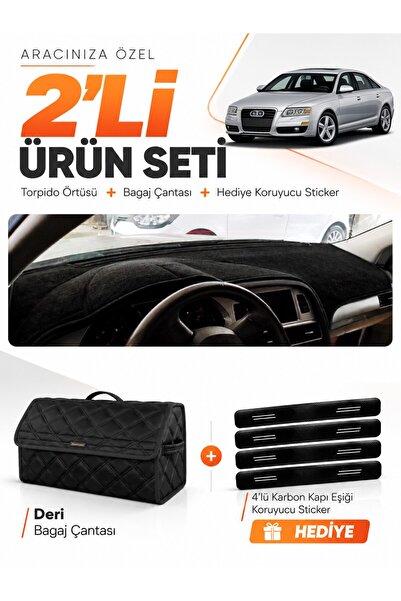 e-biz Audi A6 (2005-2011) Compatible Dashboard Cover + Leather Trunk Bag + St...