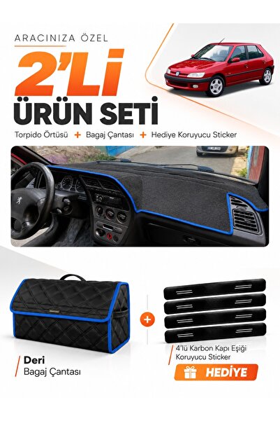 e-biz Peugeot 306 (1993-2002) Compatible Glove Box Cover + Leather Trunk Bag ...