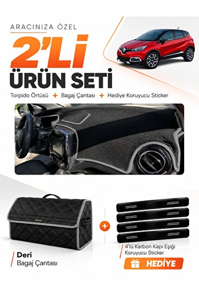e-biz Renault Captur 1 (2013-2019) Compatible Glove Box Cover + Leather Lugga...