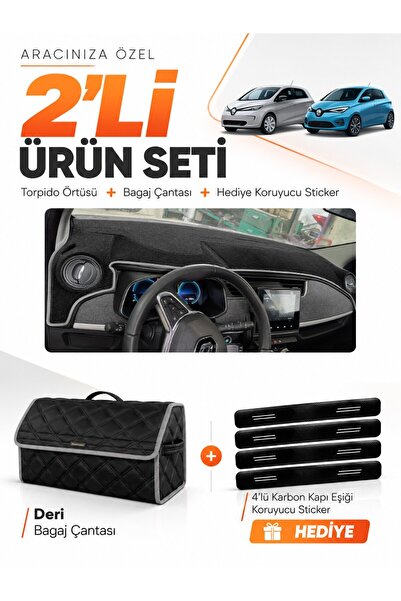 e-biz Renault Zoe (2012-2024) Compatible Dashboard Cover + Leather Trunk Bag ...