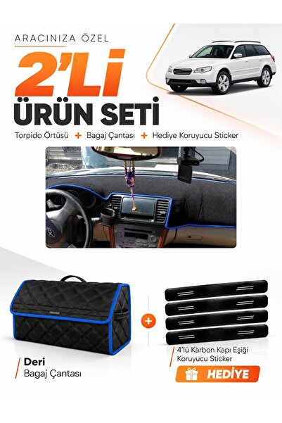 e-biz Subaru Outback (2003-2009) Compatible Glove Box Cover + Leather Trunk B...
