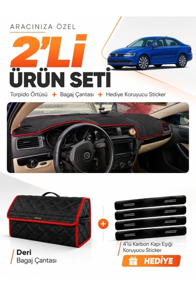 e-biz Volkswagen Jetta (2010-2018) Compatible Dashboard Cover + Leather Trunk...
