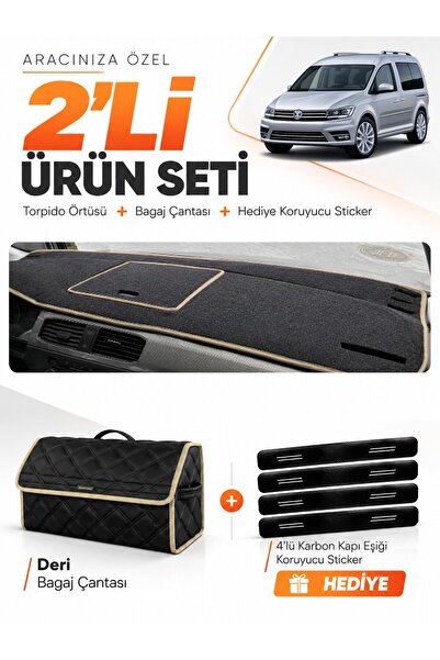 e-biz Volkswagen Caddy (2015-2021) Compatible Dashboard Cover + Leather Trunk...