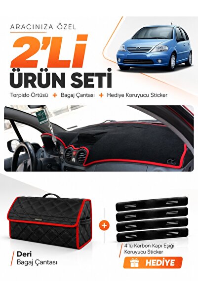 e-biz Citroen C3 (2004-2009) Compatible Dashboard Cover + Leather Trunk Bag +...