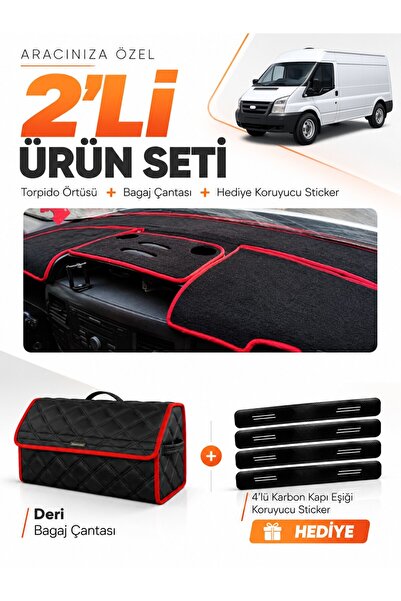 e-biz Ford Transit (2007-2012) Compatible Glove Box Cover + Leather Luggage B...